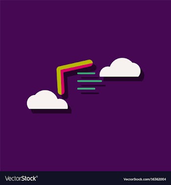 Flat icon design collection boomerang in the sky vector image