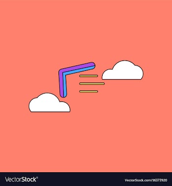 Flat icon design collection boomerang in the sky vector image