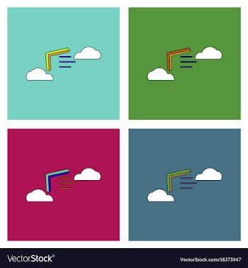 Flat icon design collection boomerang in the sky vector image