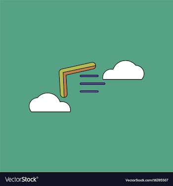 Flat icon design collection boomerang in the sky vector image