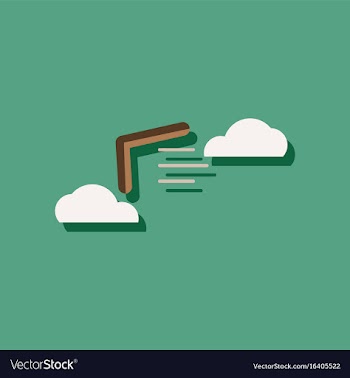 Flat icon design collection boomerang in the sky vector image