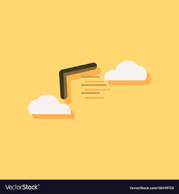 Flat icon design collection boomerang in the sky vector image