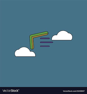 Flat icon design collection boomerang in the sky vector image