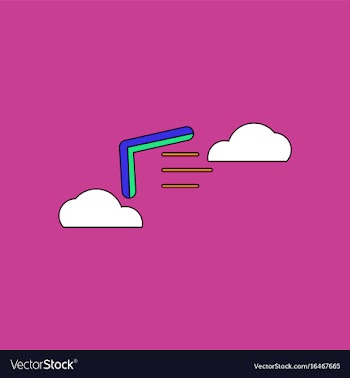 Flat icon design collection boomerang in the sky vector image