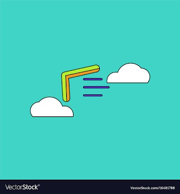 Flat icon design collection boomerang in the sky vector image