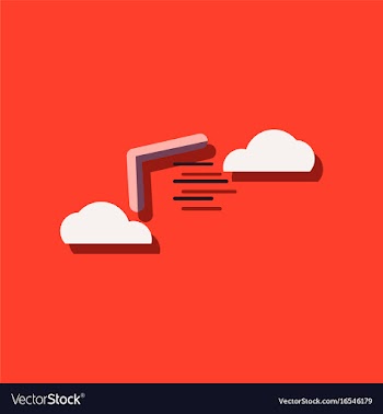 Flat icon design collection boomerang in the sky vector image
