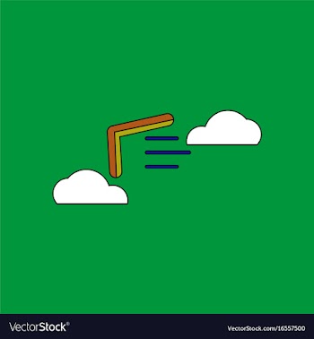 Flat icon design collection boomerang in the sky vector image
