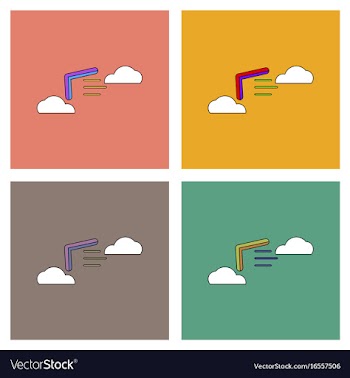 Flat icon design collection boomerang in the sky vector image