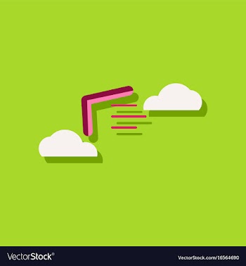 Flat icon design collection boomerang in the sky vector image