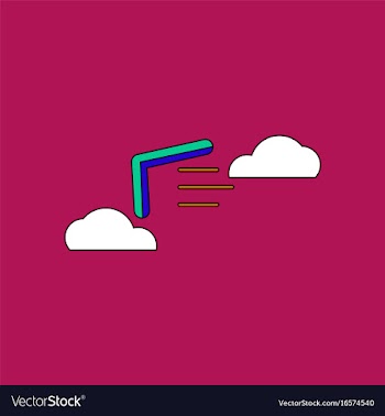 Flat icon design collection boomerang in the sky vector image
