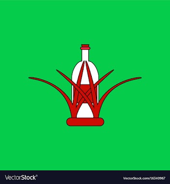 Flat icon design collection bottle in grass vector image