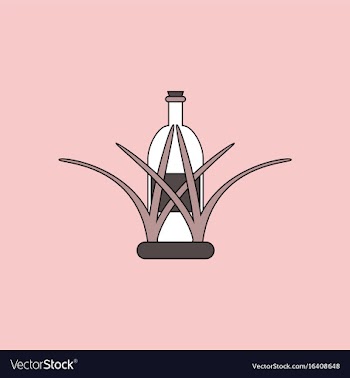 Flat icon design collection bottle in grass vector image