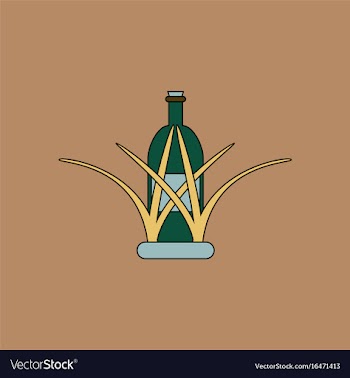 Flat icon design collection bottle in grass vector image