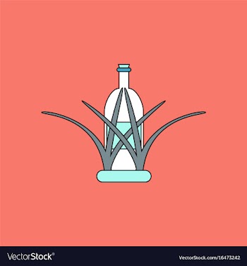 Flat icon design collection bottle in grass vector image