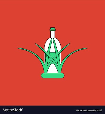 Flat icon design collection bottle in grass vector image