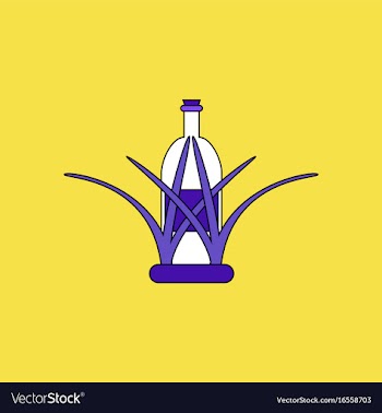 Flat icon design collection bottle in grass vector image