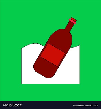 Flat icon design collection bottle in the ground vector image
