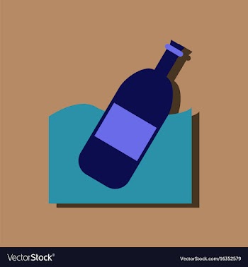 Flat icon design collection bottle in the ground vector image