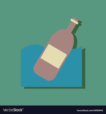 Flat icon design collection bottle in the ground vector image