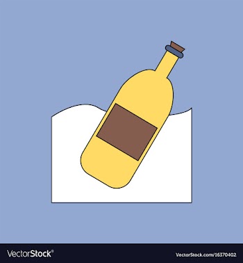 Flat icon design collection bottle in the ground vector image