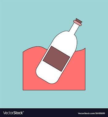 Flat icon design collection bottle in the ground vector image