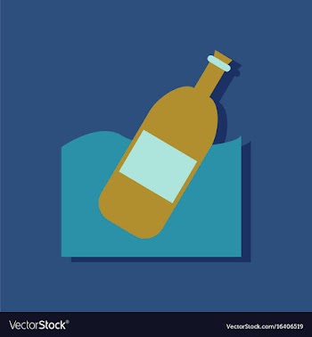 Flat icon design collection bottle in the ground vector image