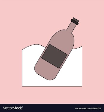 Flat icon design collection bottle in the ground vector image