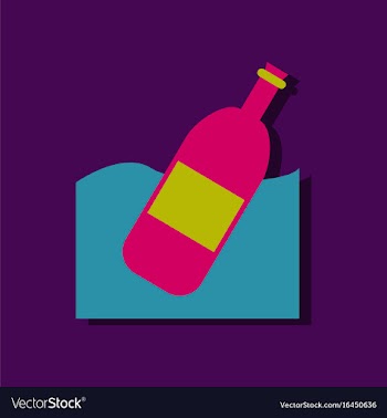 Flat icon design collection bottle in the ground vector image