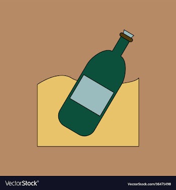 Flat icon design collection bottle in the ground vector image