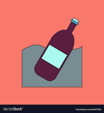 Flat icon design collection bottle in the ground vector image