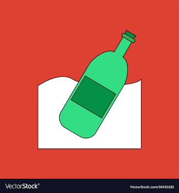 Flat icon design collection bottle in the ground vector image