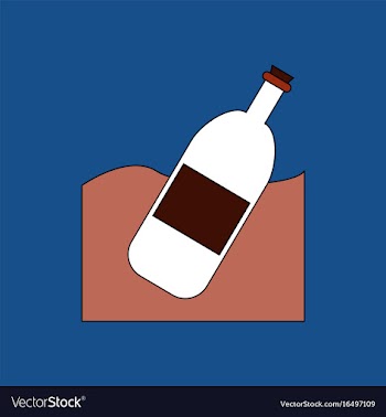 Flat icon design collection bottle in the ground vector image