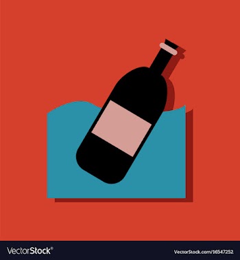 Flat icon design collection bottle in the ground vector image