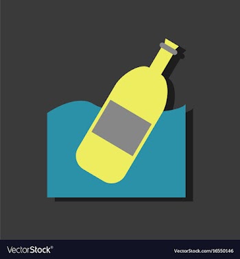 Flat icon design collection bottle in the ground vector image