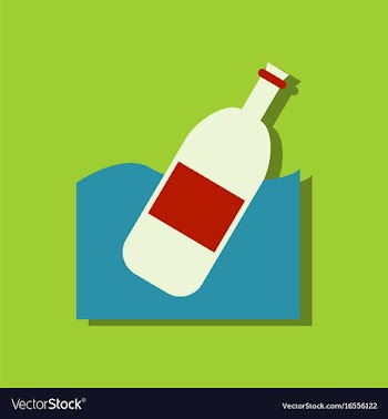 Flat icon design collection bottle in the ground vector image