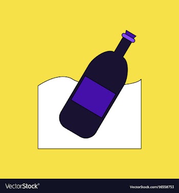 Flat icon design collection bottle in the ground vector image