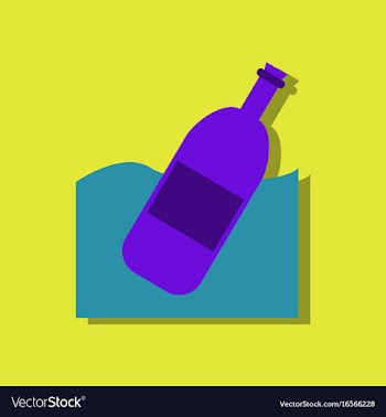 Flat icon design collection bottle in the ground vector image