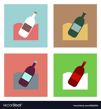 Flat icon design collection bottle in the ground vector image