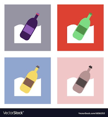 Flat icon design collection bottle in the ground vector image