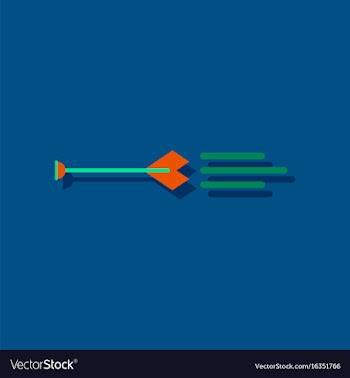 Flat icon design collection bow arrow in sticker vector image