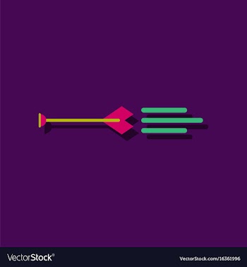 Flat icon design collection bow arrow in sticker vector image