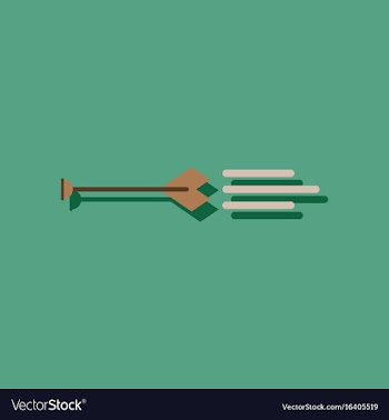 Flat icon design collection bow arrow in sticker vector image
