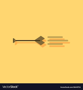 Flat icon design collection bow arrow in sticker vector image