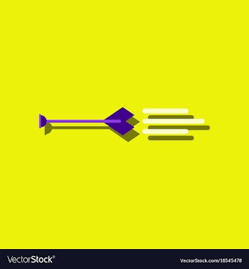 Flat icon design collection bow arrow in sticker vector image