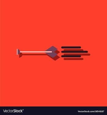 Flat icon design collection bow arrow in sticker vector image