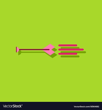 Flat icon design collection bow arrow in sticker vector image