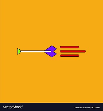 Flat icon design collection bow arrow vector image