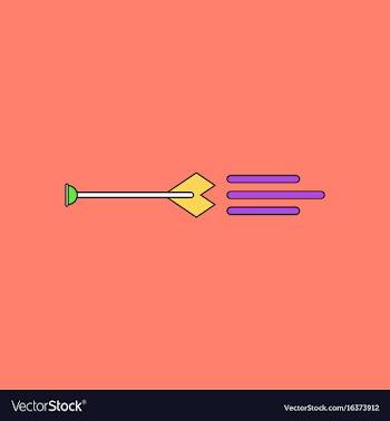Flat icon design collection bow arrow vector image