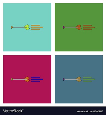 Flat icon design collection bow arrow vector image