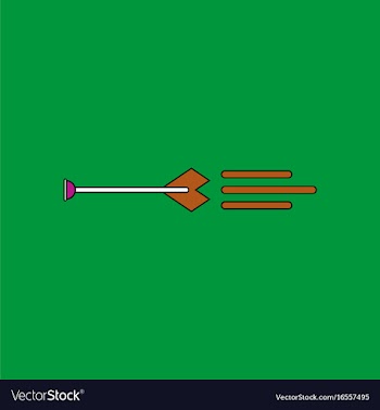Flat icon design collection bow arrow vector image